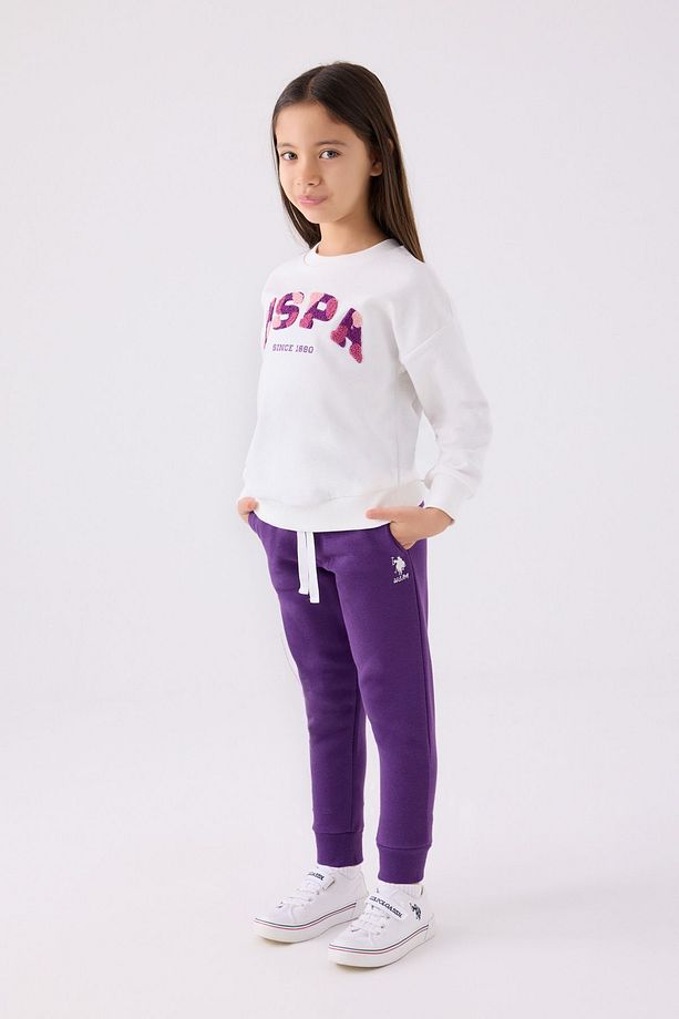 Kız Çocuk Lisanslı Knitted Pattern Alt Üst Eşofman Takımı - 1