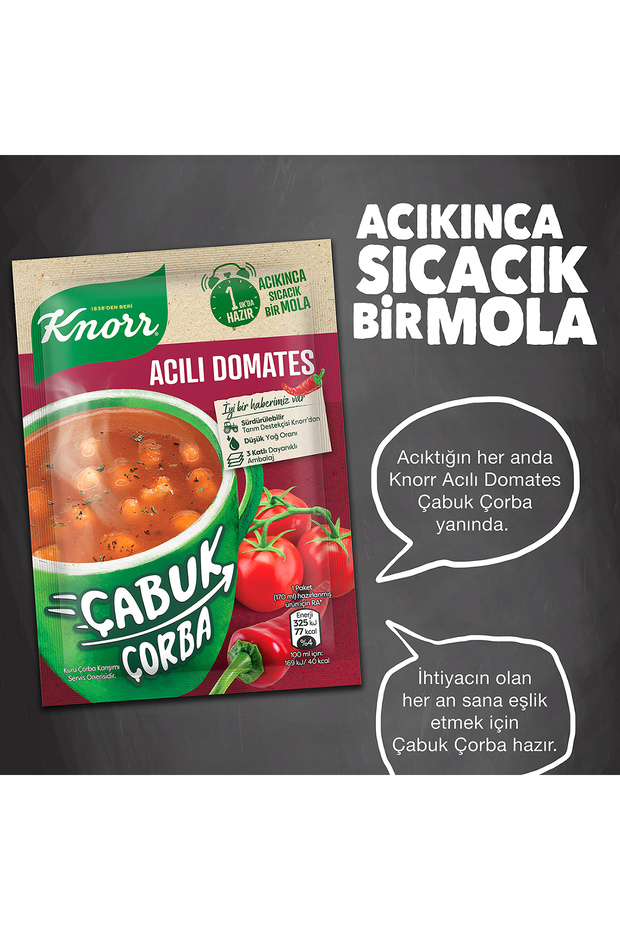 Acılı Domates Çabuk Çorba 22 gr X 24 Adet - 3
