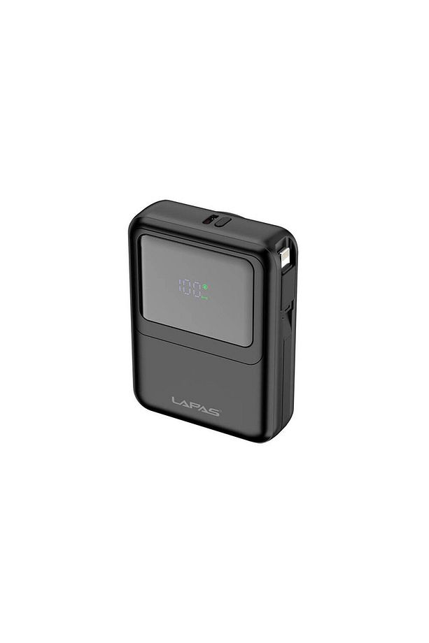 Kablosuz Magsafe Powerbank Lapas LP-PW002 Dijital Göstergeli Type-C&Lightning Kablolu 10000mAh Siyah - 1