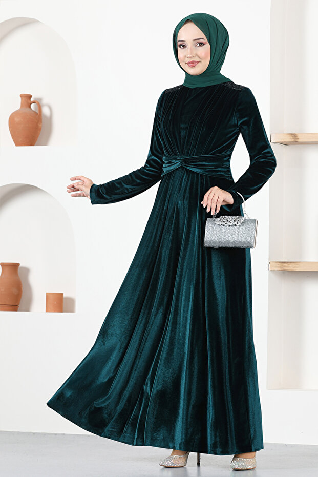 Emerald Velvet Dress - ASM2653