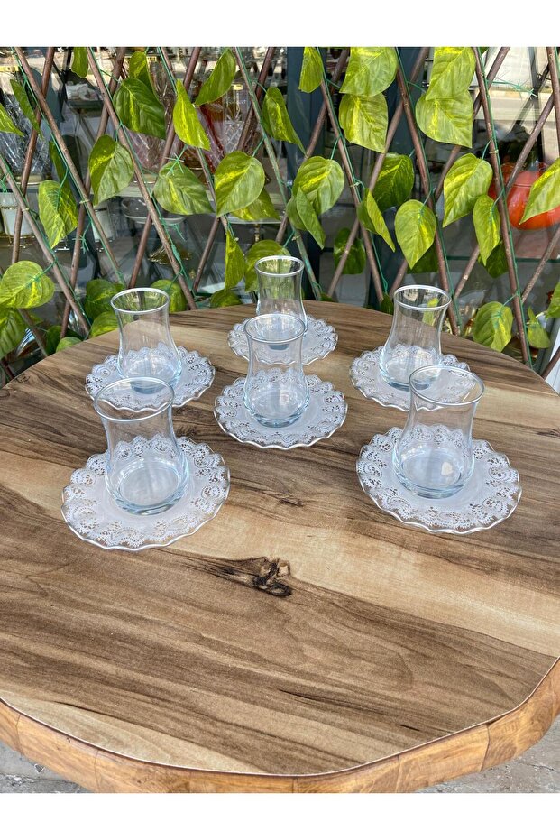 Dantel Model Gümüş 12 Prç Çay Seti - 2