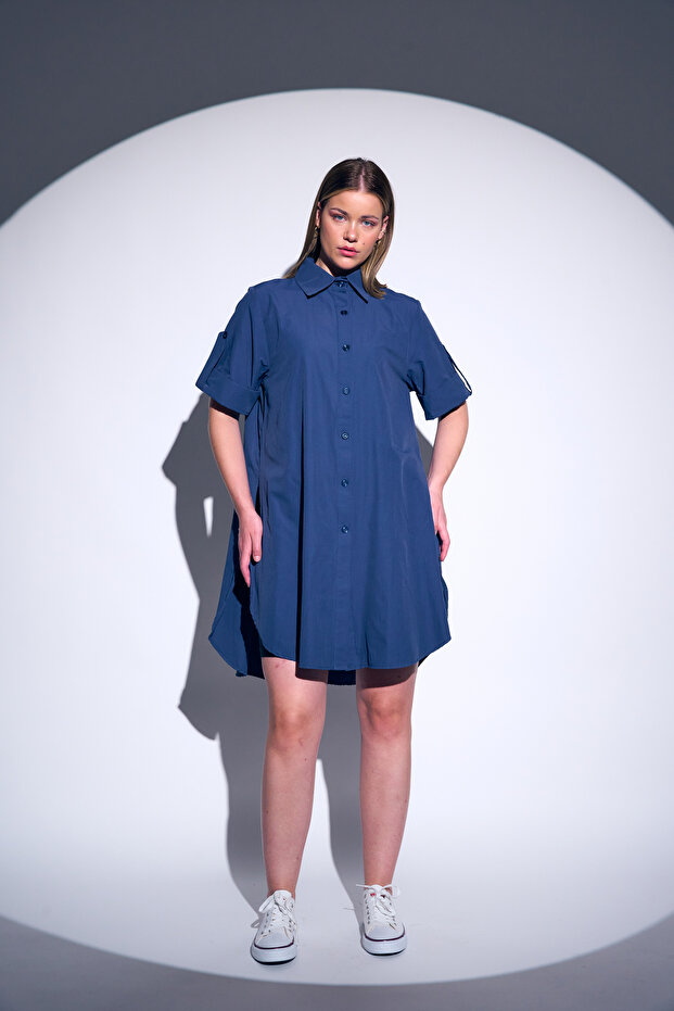 Kısa Kollu Uzun Basic Gömlek - 1