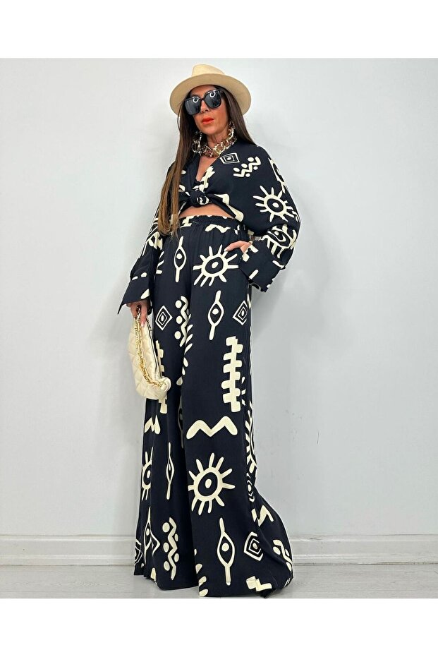 بدلة علوية سفلية منقوشة - 4