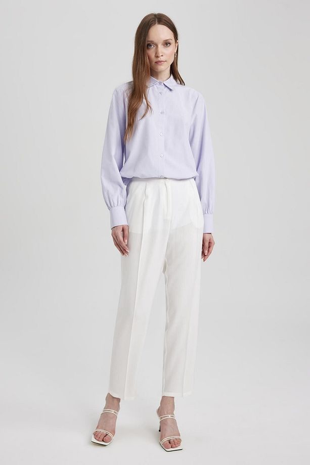Regular Fit Gömlek Yaka Poplin Uzun Kollu Tunik Z8913az23au - 2