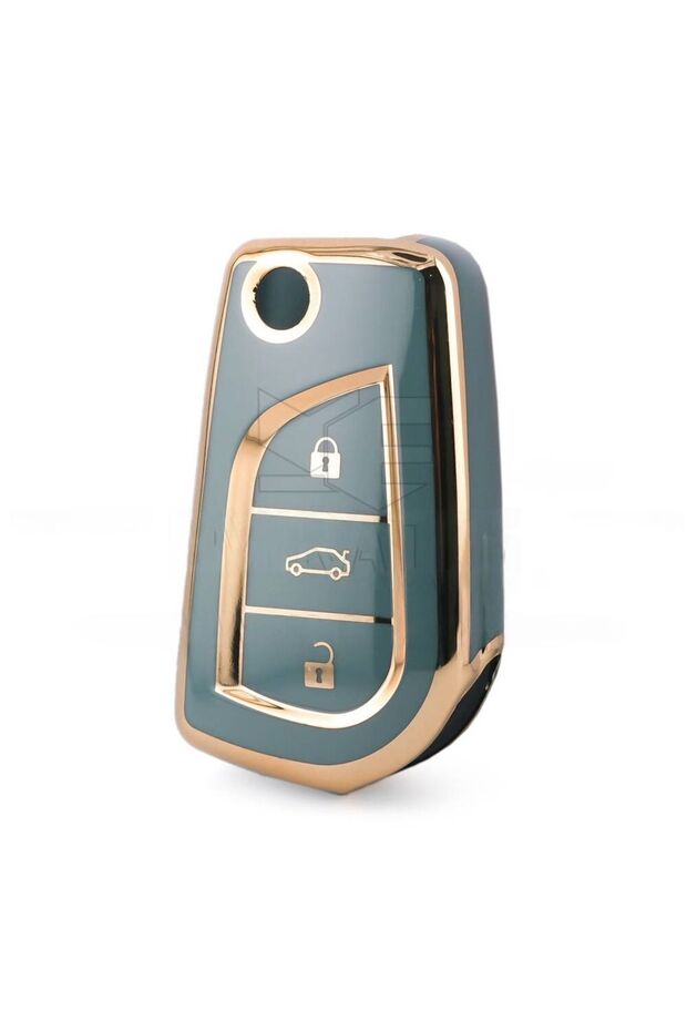 Toyota Corolla Auris Yaris Verso Avensis Aygo Hilux Nano Key Protection Case Gray Gold Gold Color
