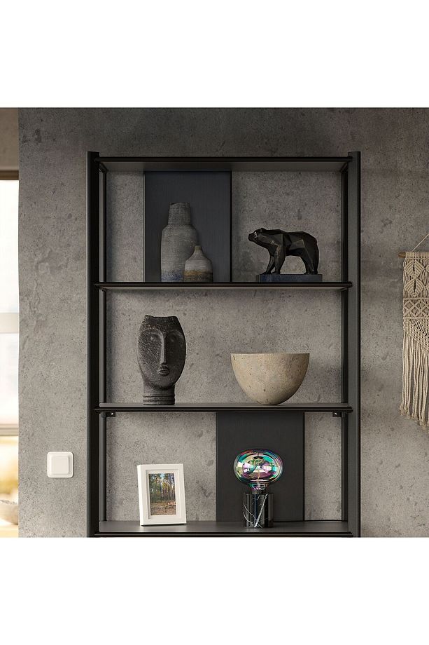 açık raf ünitesi, siyah, 80x195 cm Genişlik: 80 cm Derinlik: 40 cm Yükseklik: 195 cm - 2