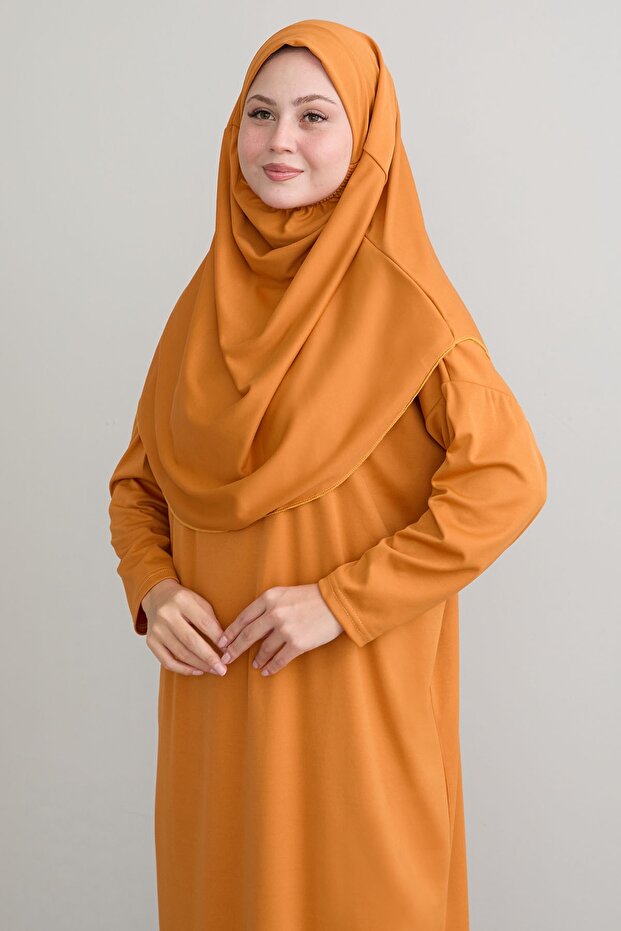 Tek Parça Camel Namaz Elbisesi - 3