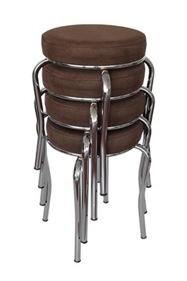 Tabure (4 ADET) (MONTELİ GÖNDERİM) Krom Ayaklı, Taytüyü Kumaş, Metal Ahtapot - 1