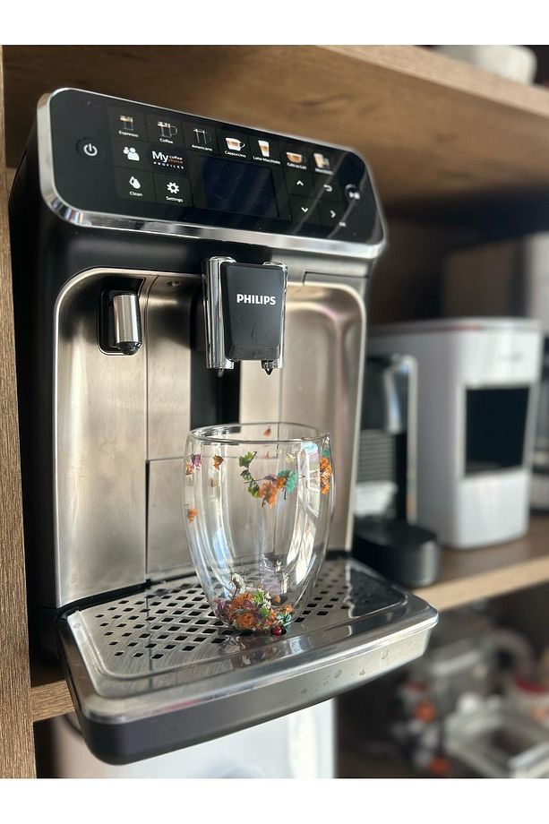1 Adet Çiçekli Isıya Dayanıklı Borosilikat Çift Çidarlı Flower Cup | Çiçekli Kahve Sunum Bardağı - 5