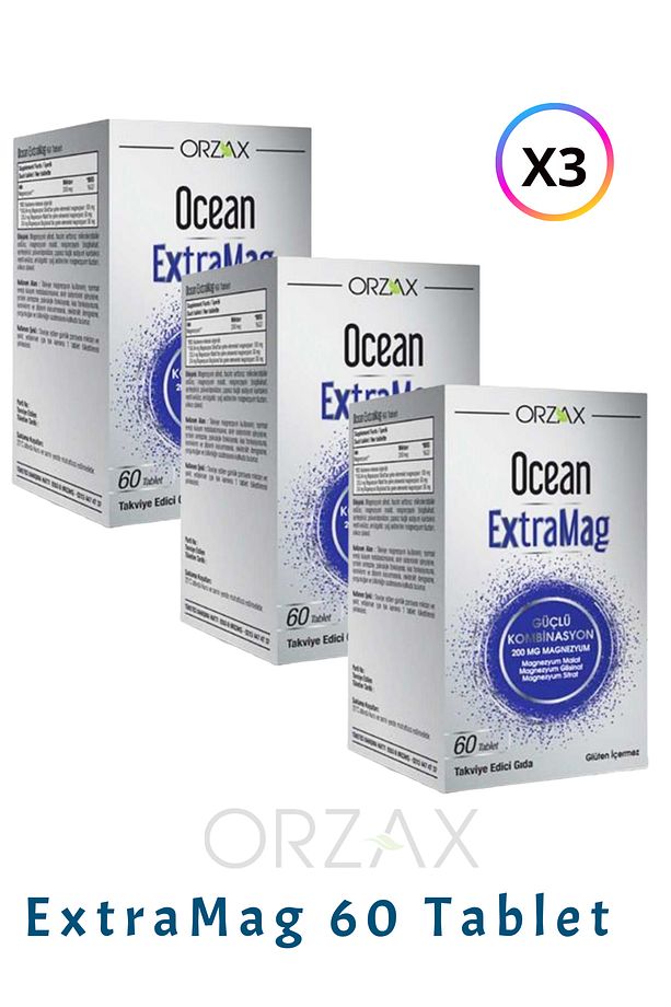 ExtraMag Üçlü Magnezyum Kombinasyonu 60 Tablet ( X3 ADET )+(1x100ML) Yüz Temizleme Jeli set-1305 - 1