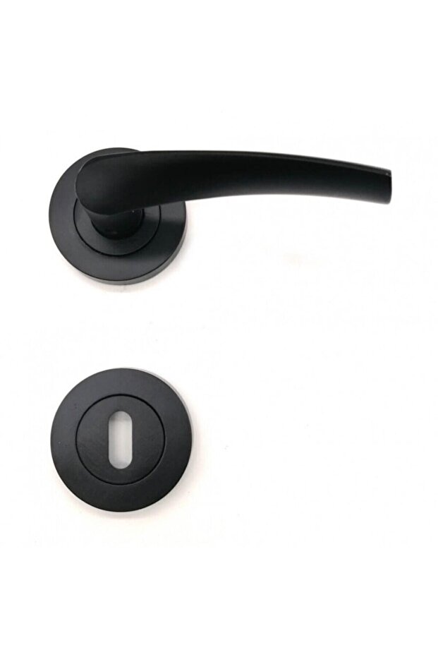 Gökhan Bravo Stainless Rosette Matte Black Interior Room Door Handle - Set of 1 Door