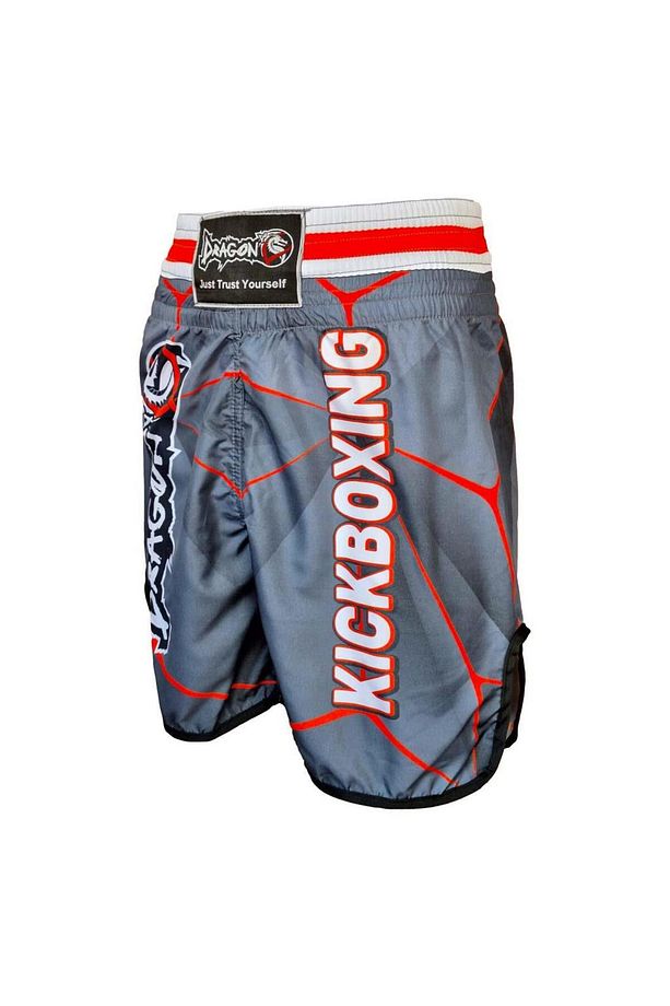 KB243 Kick Boks Şortu Kick Boxing Antrenman Şortu Gri Desenli Şort - 3