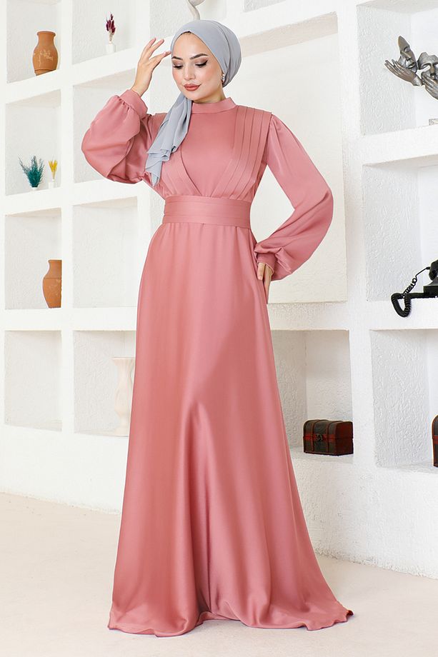 Piliseli Elbise END5508 Gül Kurusu - 2