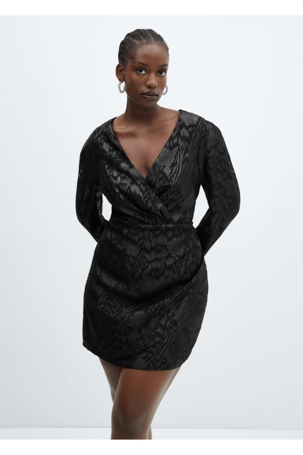 Lureks jakarlı elbise - 8