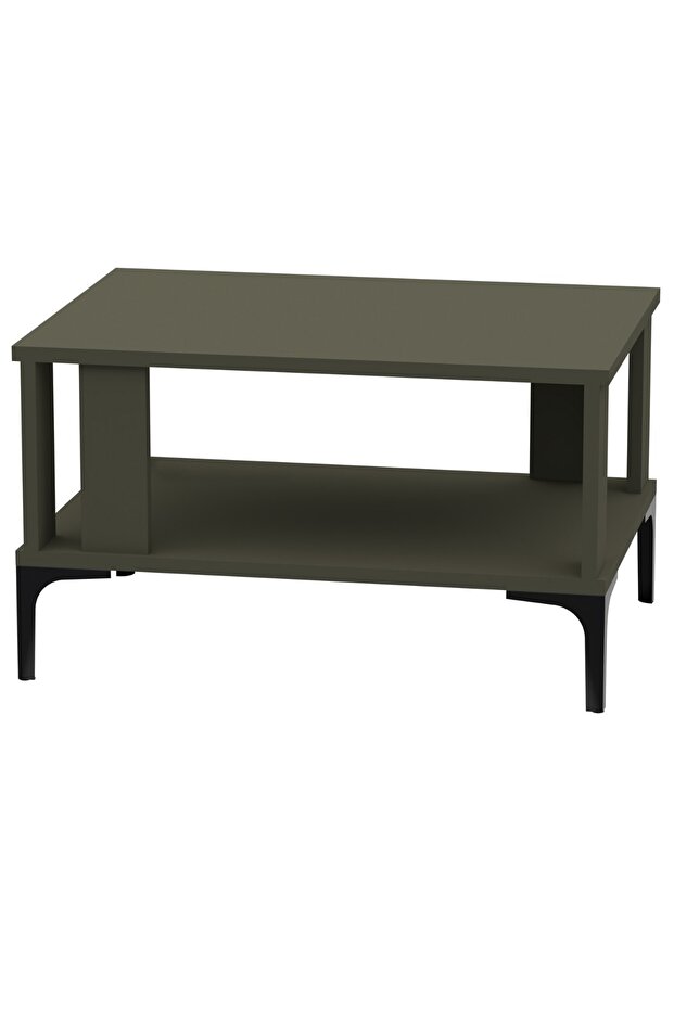 Modern Coffee Table with Storage Shelf - Durable, Space-Saving, Easy Maintenance, Lava Grey