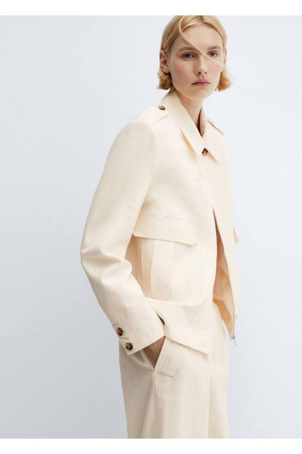 Cepli Ve Düğme Detaylı Ceket - 1