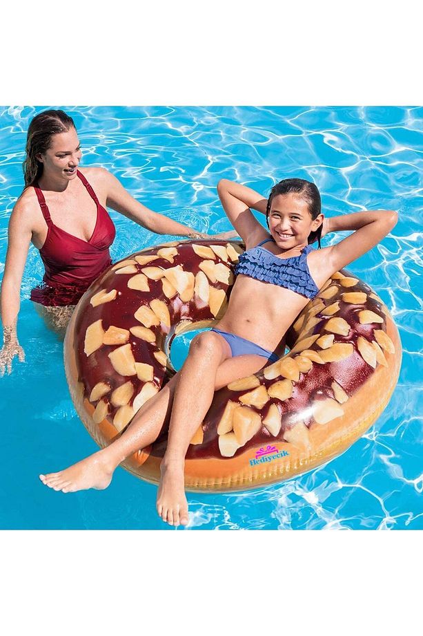 Intex Çikolatalı Donut Havuz Ve Deniz Simiti Set 117 Cm Pompa Ve Gözlük Hediye - 3