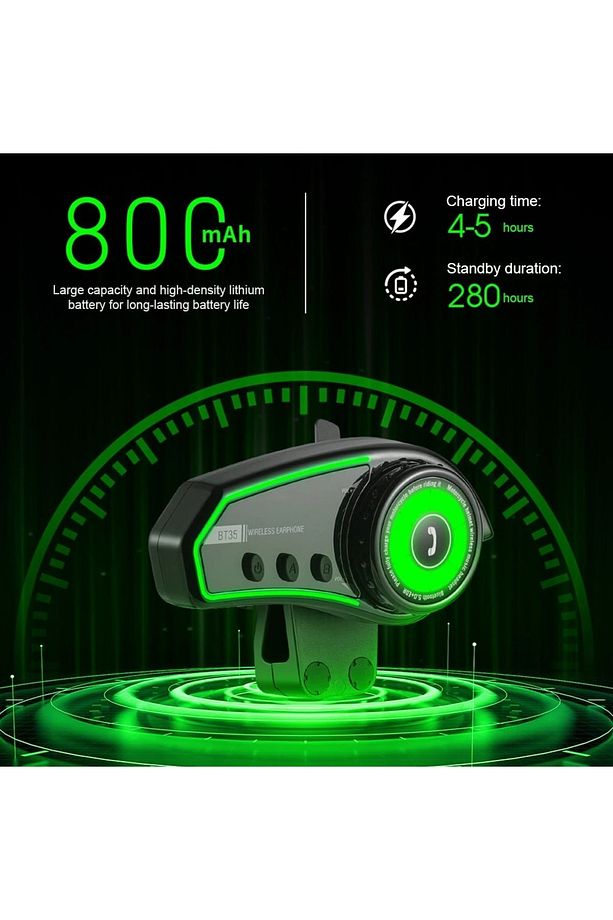 BT35 Rgb Renkli Işıklı ve Yüksek Sesli Bluetooth Kask Intercom /motosiklet Interkom Kulaklık - 6