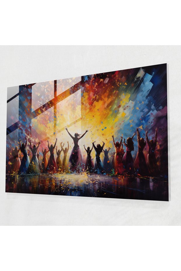 Mythology Glass Print, Apollo and the Cosmic Dance of the Muses, Mythology, Wall Ornament