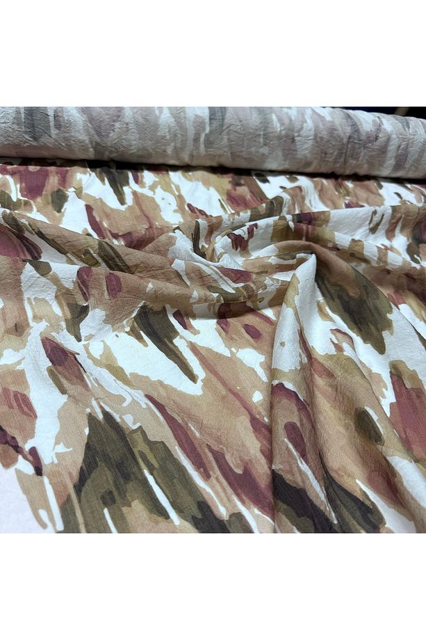 Mango Şifon Kumaş Çok Renkli Batik Desen Çift En - 4