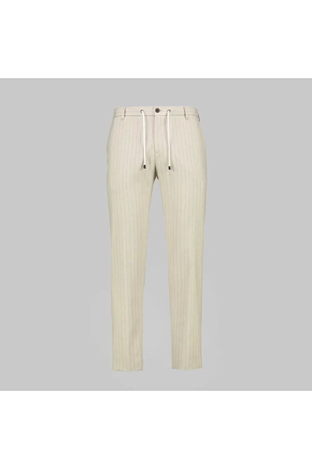 Interview Ely Çizgili Bej Pantolon - 1