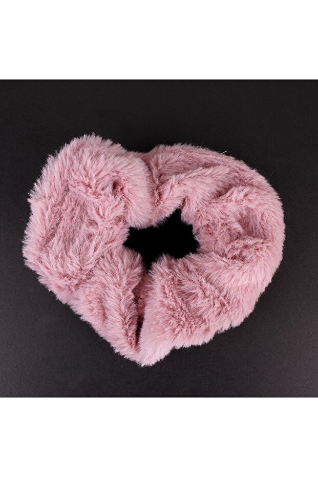 Women's Powder Color Plush Soft Rubber Bagel Buckle Bun Buckle