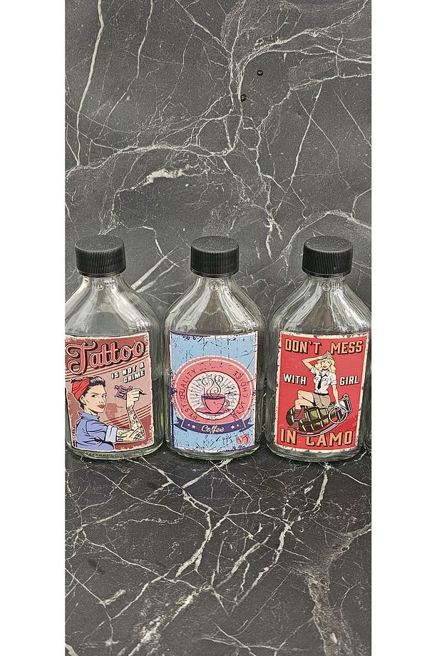 SUNUM ŞİŞESİ 200 ML 6 ADETLİ RETROO PVC ETİKETLİ - 7