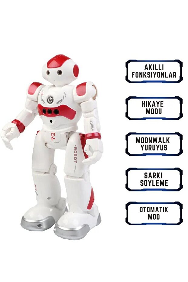 Oyuncak Uzaktan Kumandalı Robot El Sensörlü Şarjlı Moonwalk Yürüyen Hareketli Robot - 3