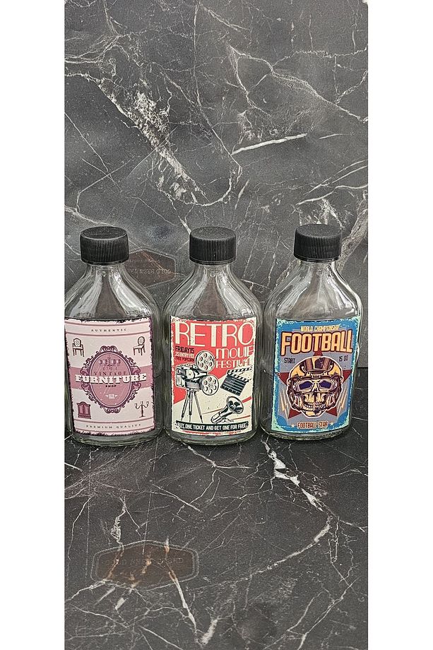 SUNUM ŞİŞESİ 200 ML 6 ADETLİ RETROO PVC ETİKETLİ - 3