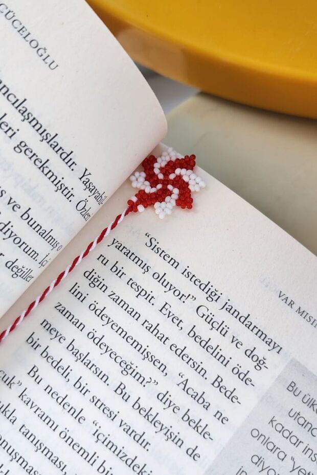 Flower Patterned Handmade Bookmark - 4