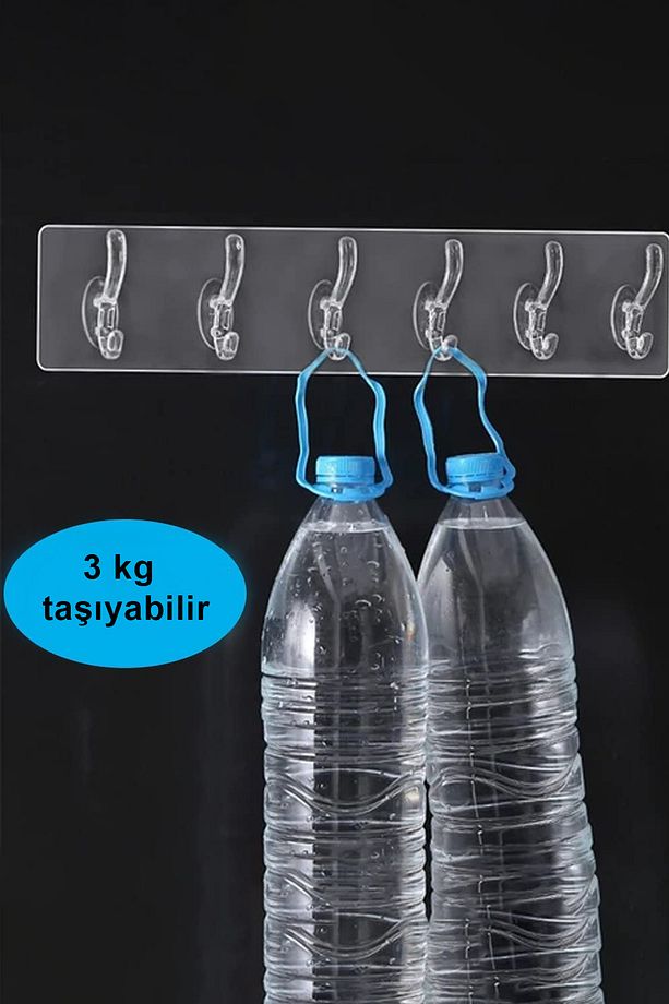 Kendinden Yapışkanlı Kancalı Askı Seti 5'li Kapı Duvar Askılığı Tezgah Üstü Mutfak Düzenleyici - 5