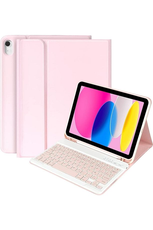 Ipad (A16) 10. Nesil 2022/2025 Uyumlu Bluetooth Türkçe Q Klavyeli Kılıfı (TABLET DEĞİLDİR) Src - 1