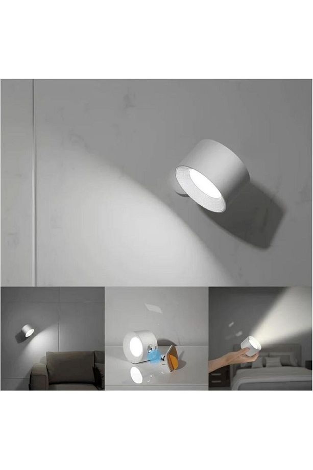 Çok Renkli Uzaktan Kumandalı Şarjlı Duvar Aplik Led Gece Lambası, 360° Dönebilir | ByLamp - 7