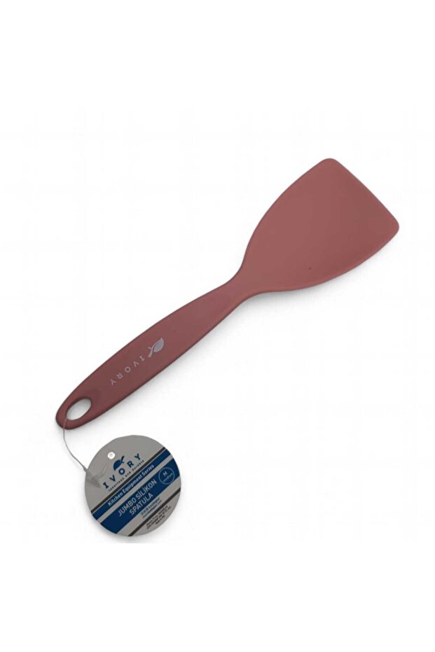 ملعقة ذات طرف ضيق من السيليكون باللون الوردي الفاتح