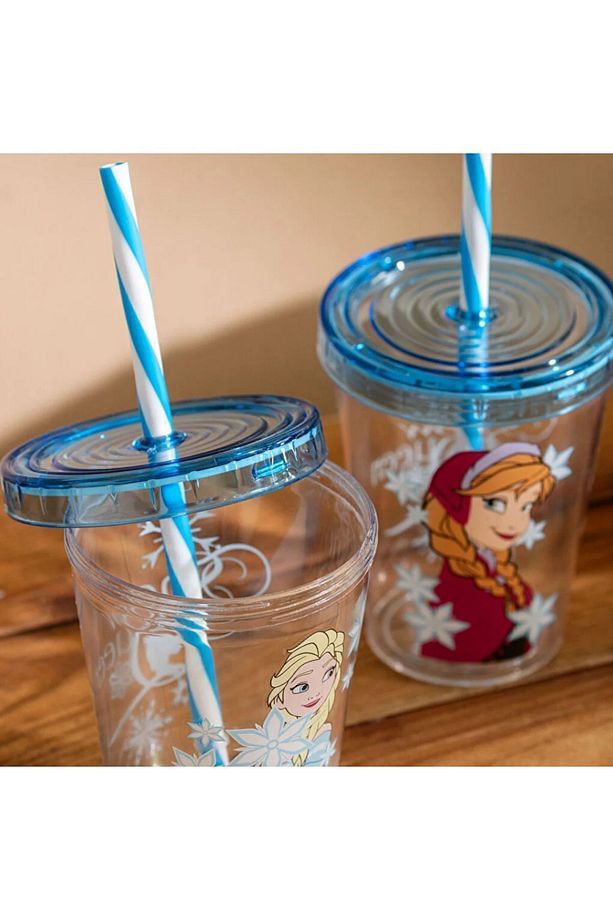 LCW HOME Frozen Baskılı Pipetli Bardak 2'li - 1