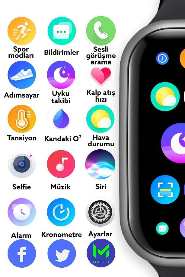 Mwt500 Akıllı Saat Ios Android Destekli Arama Özeliği Sensörlü 2025 Son Nesil - 2