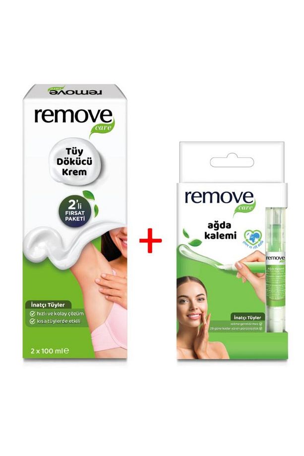 Tüy Dökücü Krem İnatçı Tüyler 200 ml + Ağda Kalemi İnatçı Tüyler 4 ml - 1
