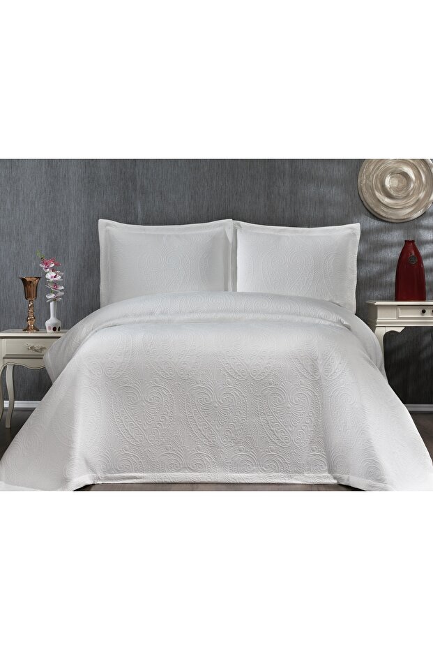 مفرش سرير مزدوج كريمي من آنا - 2