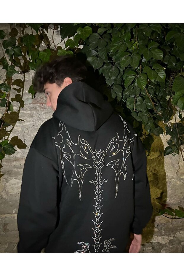 Crystalline Silver Skeleton Hoodie