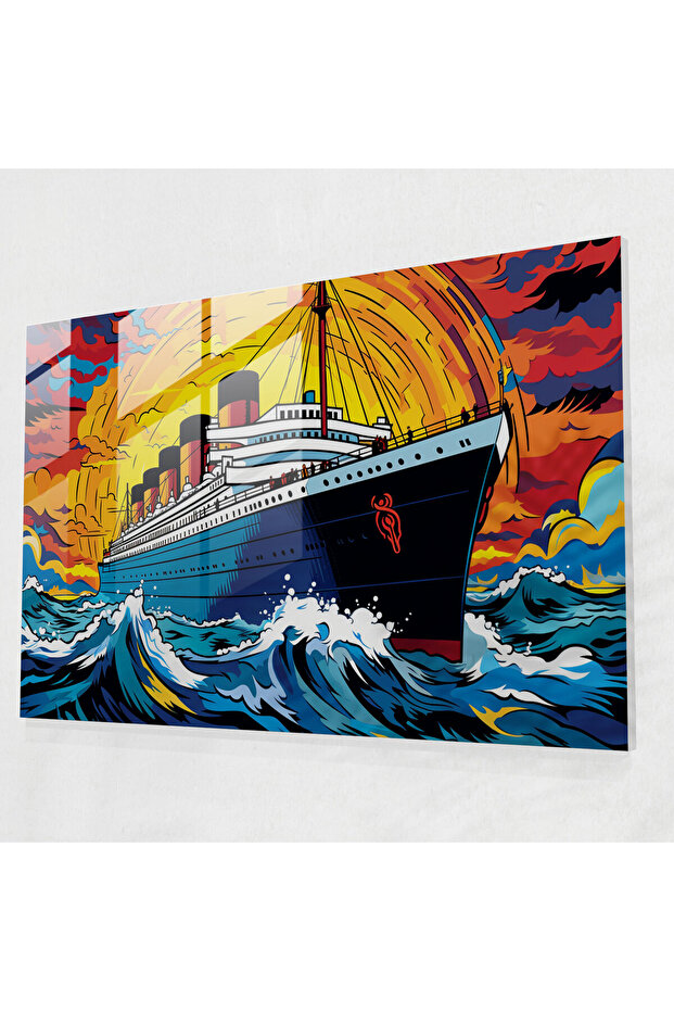 Titanic Glass Print - Pop Art Nostalgia - Titanic, Modern Art, Bold Colors, Pop Art
