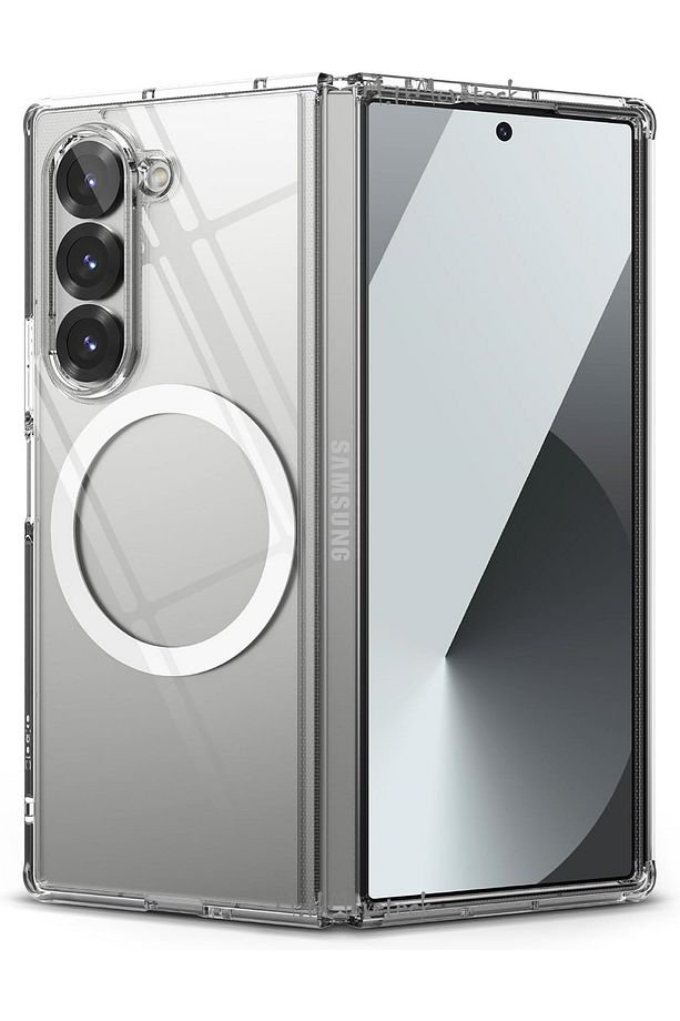 Samsung Galaxy Z Fold 6 Kılıf Magsafe Wireless Şarj Destekli Sert Silikon Şeffaf Manyetik Kapak Case - 1