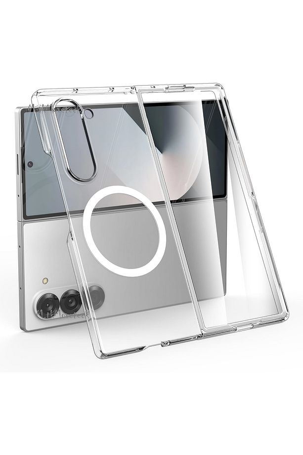 Samsung Galaxy Z Fold 6 Kılıf Magsafe Wireless Şarj Destekli Sert Silikon Şeffaf Manyetik Kapak Case - 2