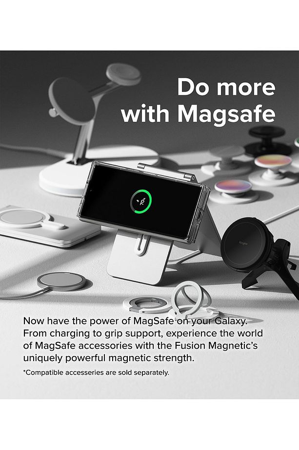 Samsung Galaxy Z Fold 6 Kılıf Magsafe Wireless Şarj Destekli Sert Silikon Şeffaf Manyetik Kapak Case - 5