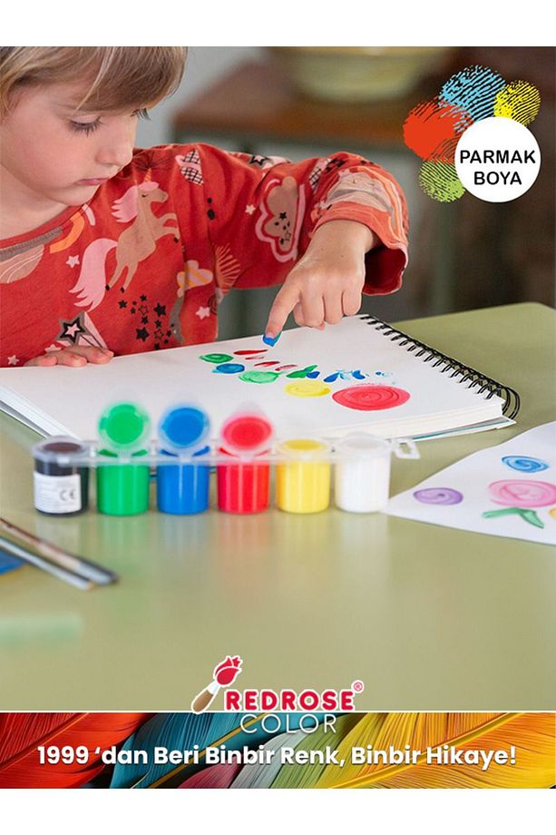 Yıkanabilir Yüz Boyası Oyun Amaçlı Toksik İçermez 6'lı Mini Set Ana Renkler Yüksek Kalite 6 x 5 ml - 7