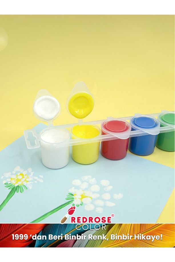 Yıkanabilir Yüz Boyası Oyun Amaçlı Toksik İçermez 6'lı Mini Set Ana Renkler Yüksek Kalite 6 x 5 ml - 5