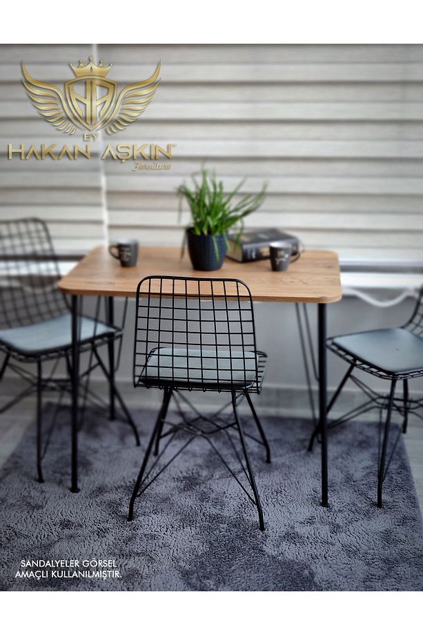 Metal Ayaklı 60x90 Cm Eclipse 2024 ( Tek Masa) Mutfak - Çalışma - Balkon Masası - 6