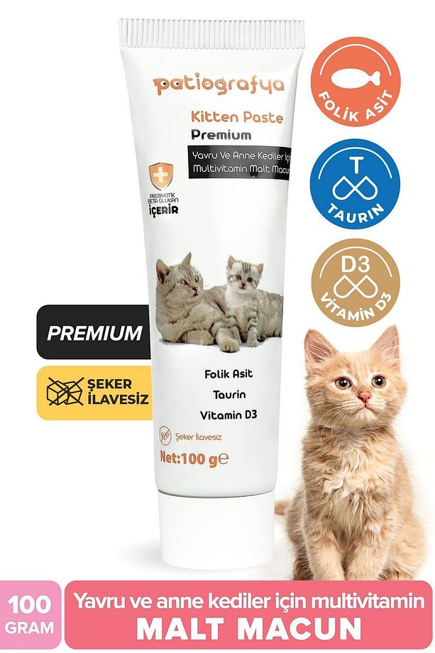 Hamile Anne Ve Yavru Kedi Için Taurin Ve Folik Asit Destekli Multivitamin Macun Kitten Paste Vitamin - 1