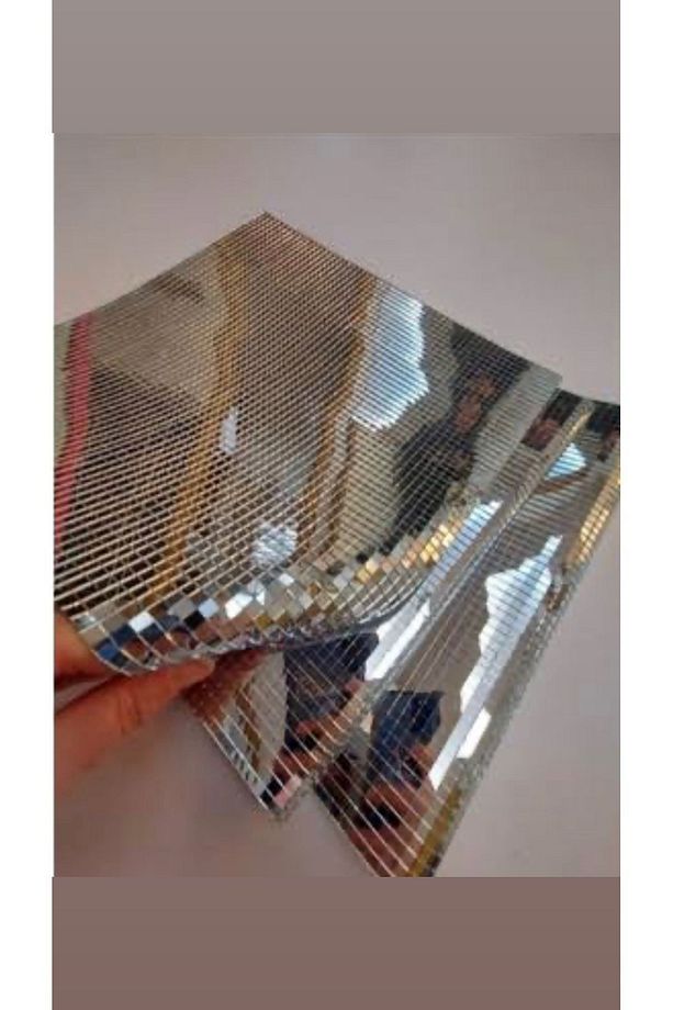 25 Adet 10ml Kendinden Yapışkanlı Buton Ayna Disko Topu Aynası Roz Gold Pakette - 3