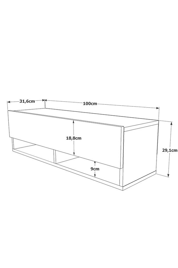Delphin 100 Cm Raflı Kapaklı Tv Ünitesi Dlp13-aa Çam-antrasit - 4