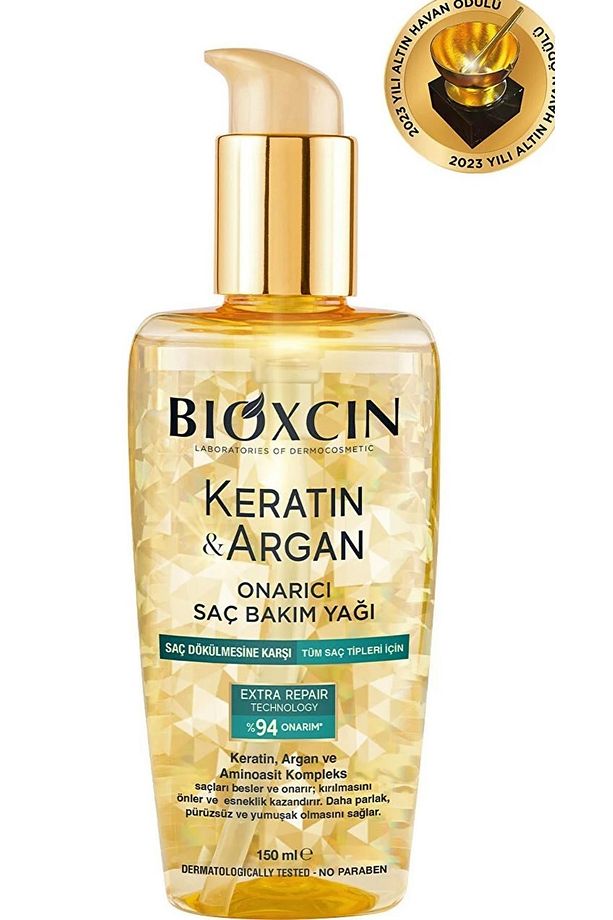 Keratin Onarıcı Bakım Şampuan 300 ml+Keratin Krem 250ml+Argan Yağı 150ml+Onarıcı Sıvı Yağ 150ml - 3